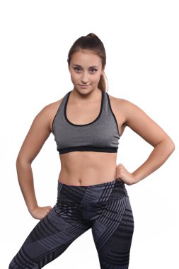 Güzel portresi ve sporcu genç kadın.