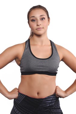 Güzel portresi ve sporcu genç kadın.