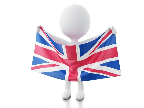 3d Hvide mennesker med Storbritannien flag . - Stock-foto