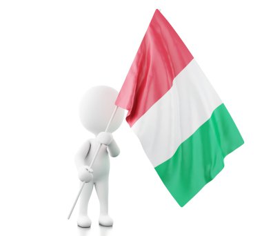 Beyaz insanlarla 3D: İtalya bayrağı.