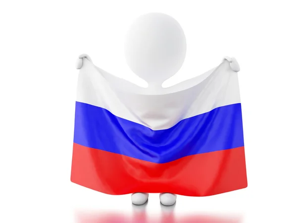 3D blanke mensen met Rusland vlag. — Stockfoto