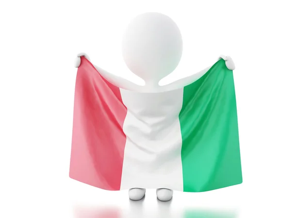 3D білі люди з прапор Італії. — стокове фото