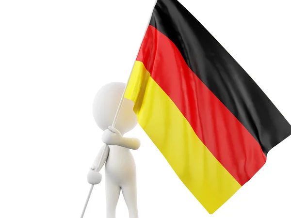 3d weiße Menschen mit Deutschland-Fahne. — Stockfoto