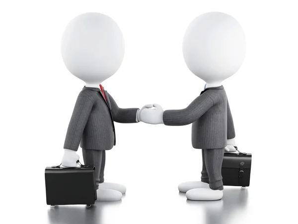 3d white people are shaking hands. Business concept. — Stock Photo, Image