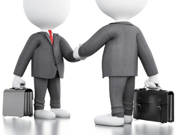 3d white people are shaking hands. Business concept. — Stock Photo, Image