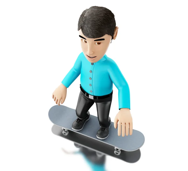 3d persona con uno skateboard . — Foto Stock