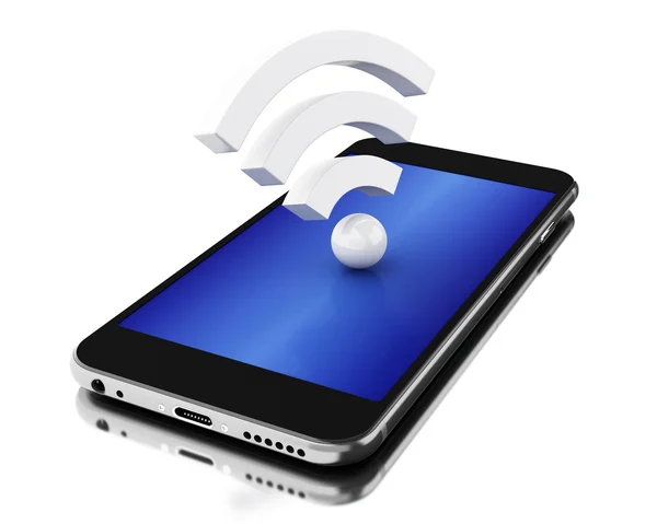 3d Smartphone with wifi Icon — Stock Photo, Image