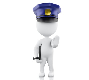 3d polis el ile durdurmak için sipariş.