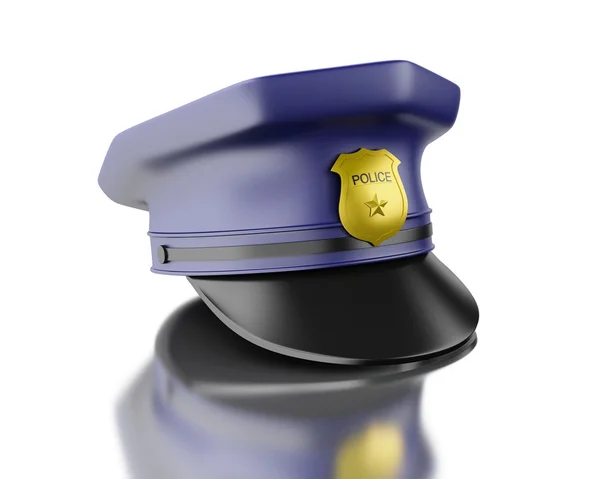 3D niebieski oficer cop WPR na białym tle. — Zdjęcie stockowe