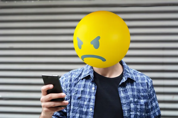 Enojado emoji cabeza hombre — Foto de Stock