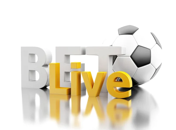 3d Bet live with a soccer ball. Betting concept. — Stock Photo, Image