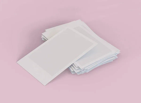 Ilustração Conjunto Molduras Instantâneas Branco Fundo Rosa Modelo Design Moldura — Fotografia de Stock