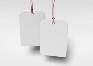 3D Illustration. İki boş etiket seti.