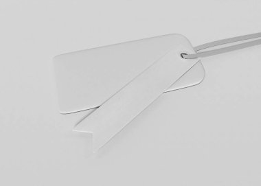 3D Illustration. Boş beyaz etiket.