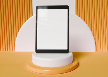 3D Illustration. Boş ekranlı dijital tablet.