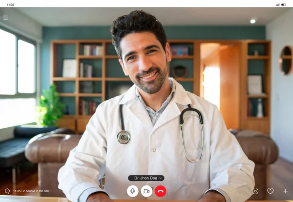 Doctor on a video call with a patient.