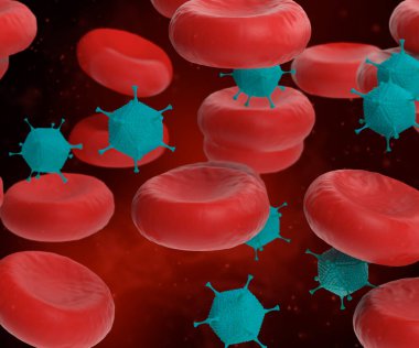 3D Illustration. İnsan vücudundaki mikroorganizmalar.