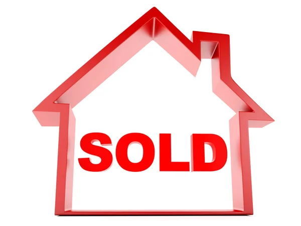 Sold house on white background — Stock Photo, Image