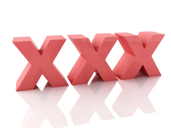Xxx Symbol auf weißem Hintergrund — Stockfoto