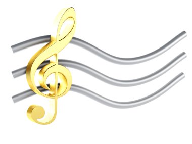  müzik Not 3d. Beyaz arka plan üzerinde izole