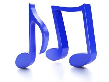  müzik Not 3d. Beyaz arka plan üzerinde izole