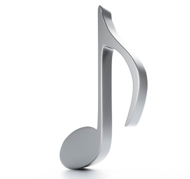  müzik Not 3d. Beyaz arka plan üzerinde izole