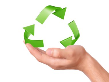 el tutma yeşil geri dönüşüm sembolü