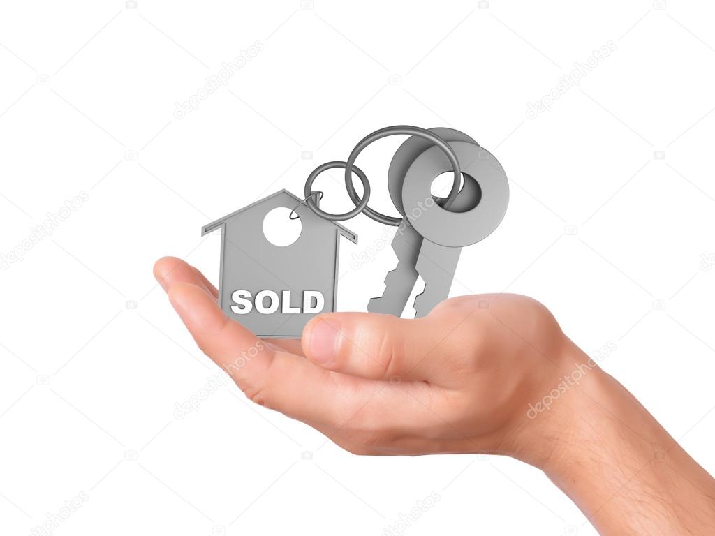 Holding House Keys Sold Concept Stock Photo Holding House Keys Sold Concept Stock Photo