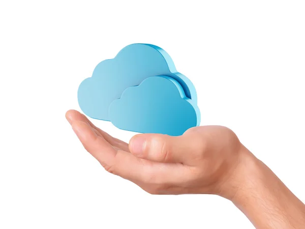 Main tenir le symbole cloud computing — Photo