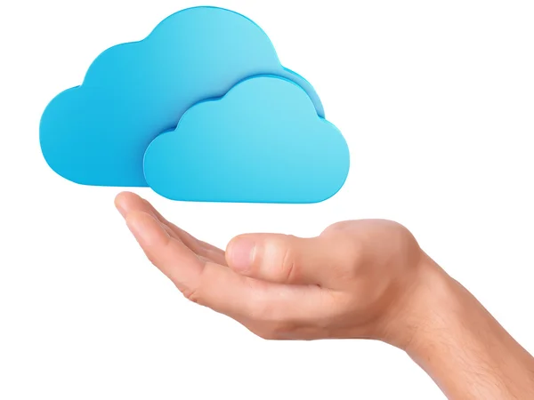 Main tenir le symbole cloud computing — Photo