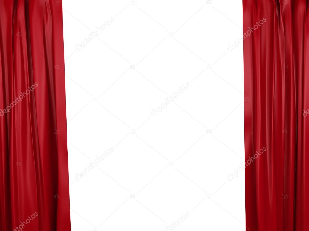opening red curtain. Place for text