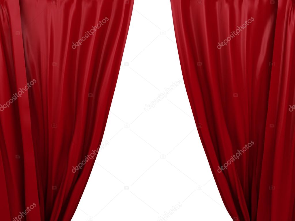 opening red curtain. Place for text