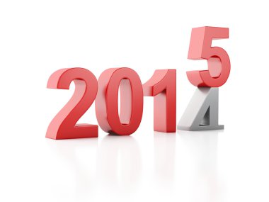 Yeni yıl 2015 beyaz arka planda
