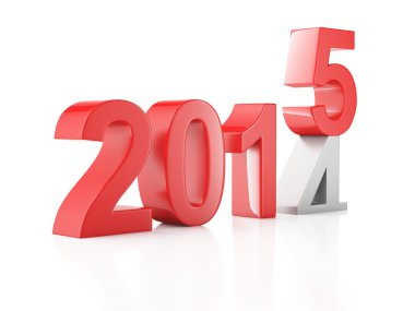 Yeni yıl 2015 beyaz arka planda