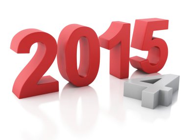 Yeni yıl 2015 beyaz arka planda