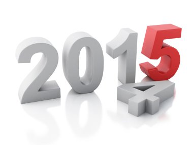 Yeni yıl 2015 beyaz arka planda