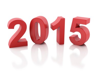 Yeni yıl 2015 beyaz arka planda