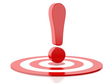 ünlem işareti ve hedef. illüstrasyon