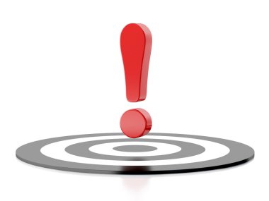 ünlem işareti ve hedef. illüstrasyon