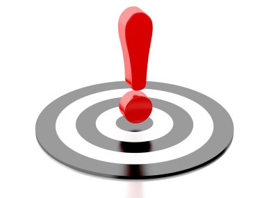 ünlem işareti ve hedef. illüstrasyon