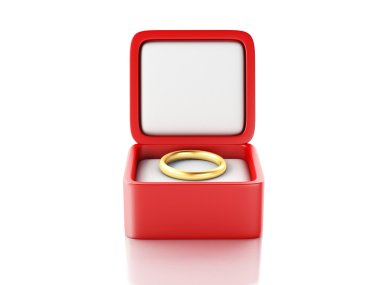 Altın yüzük hediye kutusunda.