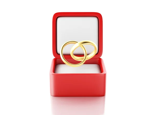 Cincin emas dalam kotak hadiah — Stok Foto