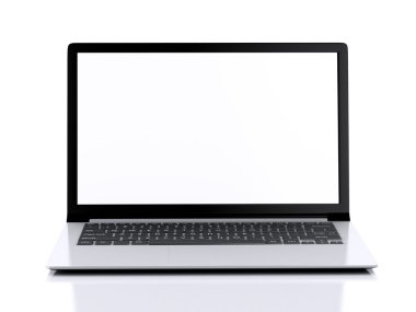 Modern Laptop beyaz ekran ile. illüstrasyon
