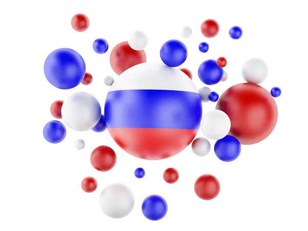 3D-nationale vlag van Rusland geïsoleerd op witte achtergrond — Stockfoto