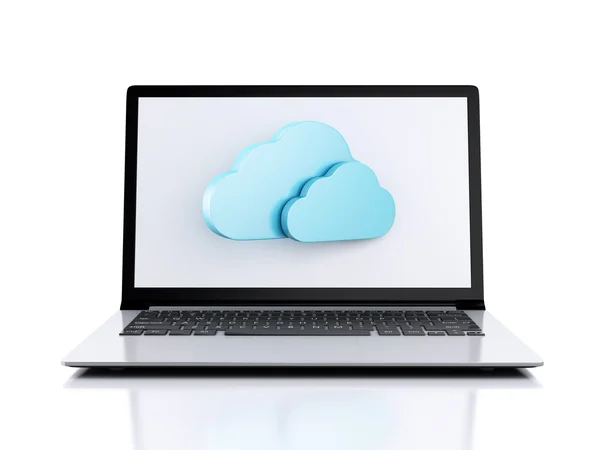 3d illustration. business laptop pc. Cloud computing concept — Stock Photo, Image