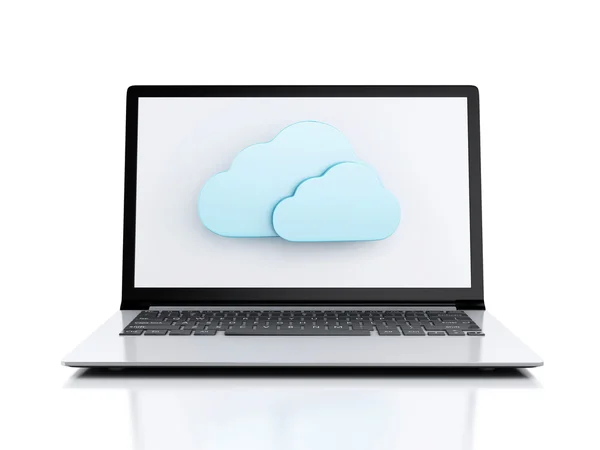 3d illustration. business laptop pc. Cloud computing concept — Stock Photo, Image