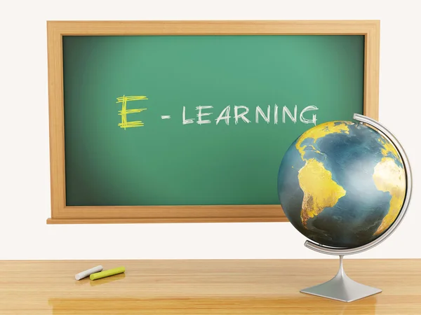 3d illustration. School education concept. Blackboard with E-lae — Stock Photo, Image