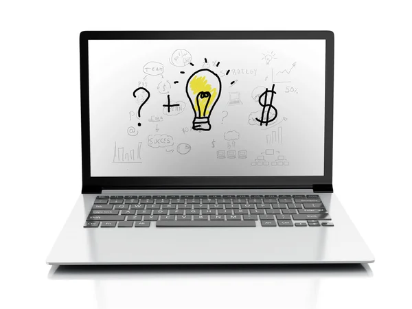 Geschäftskonzept auf Laptop-PC zeichnen. — Stockfoto