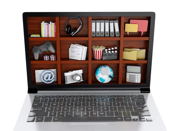 3D dizüstü bilgisayar ve Multimedya. coceptual resim