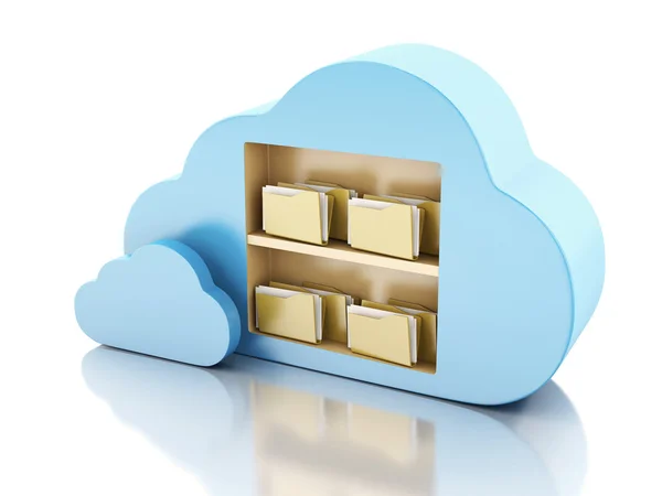 Stockage de fichiers 3d dans le cloud. Concept de Cloud Computing. — Photo